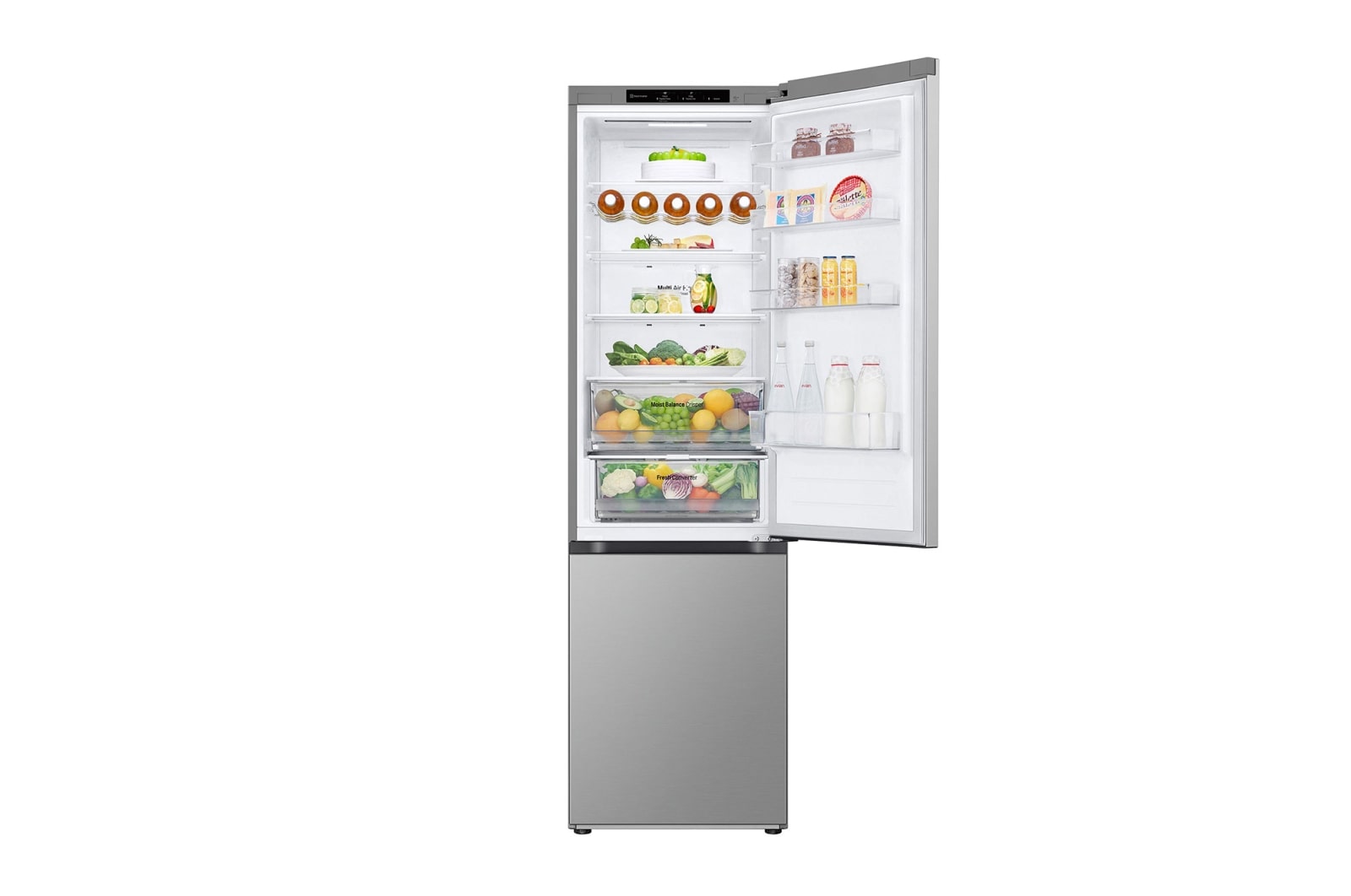 LG Frigorífico Combi Door Cooling+, 2,03m, Clasificación D, capacidad de 419l, inox antihuellas. Serie 300 , GBV3200DPY