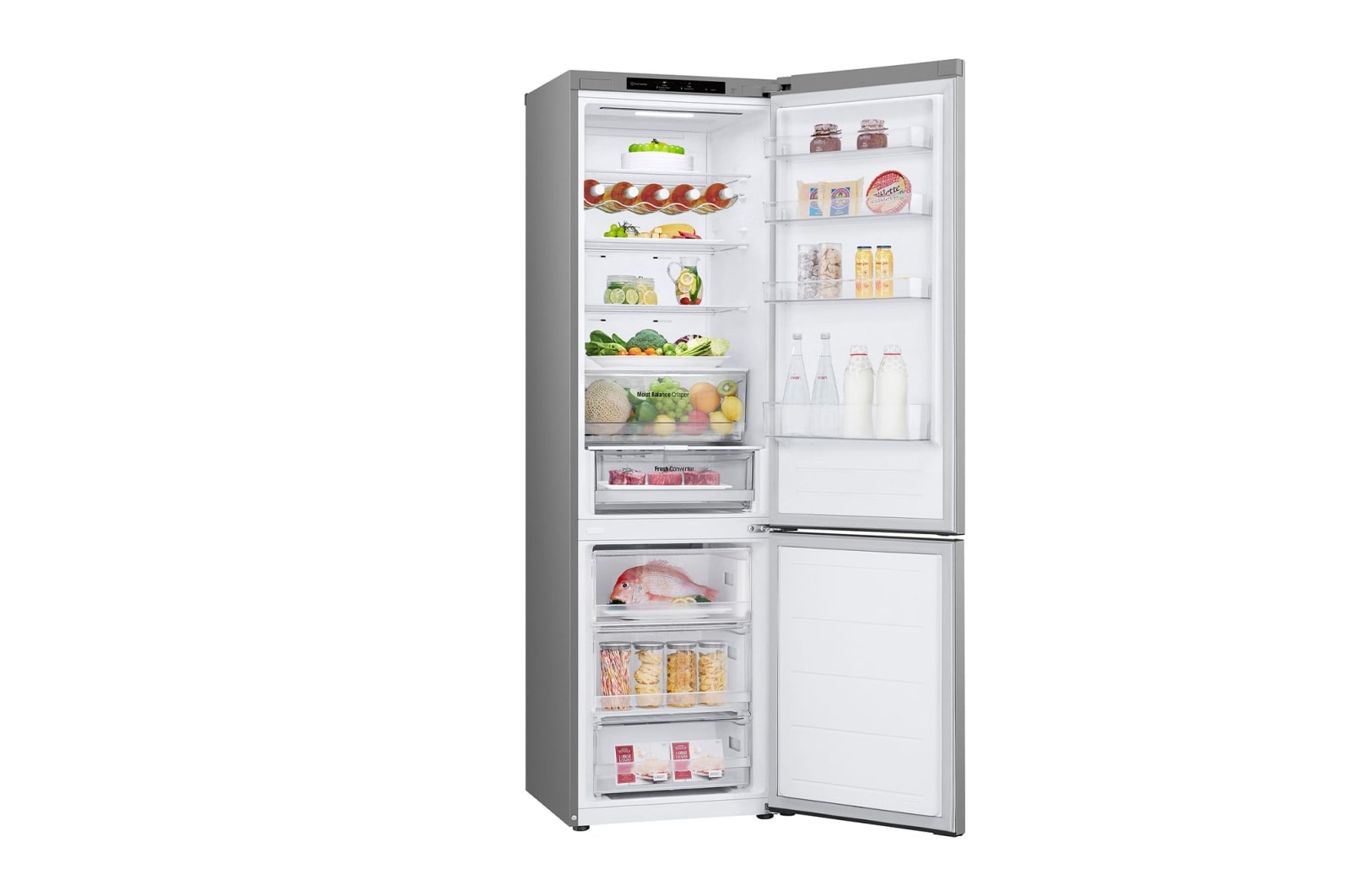 LG Frigorífico Combi Door Cooling+, 2,03m, Clasificación D, capacidad de 419l, inox antihuellas. Serie 300 , GBV3200DPY