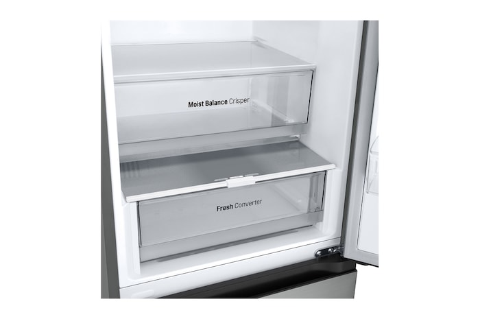 LG Frigorífico Combi Door Cooling+, 2,03m, Clasificación D, capacidad de 419l, inox antihuellas. Serie 300 , GBV3200DPY