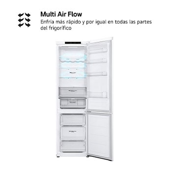 LG Outlet Frigorífico Combi Door Cooling+, 2,03m, Clasificación D, capacidad de 419l, blanco. Serie 300, GBV3200DSW.OUTLET