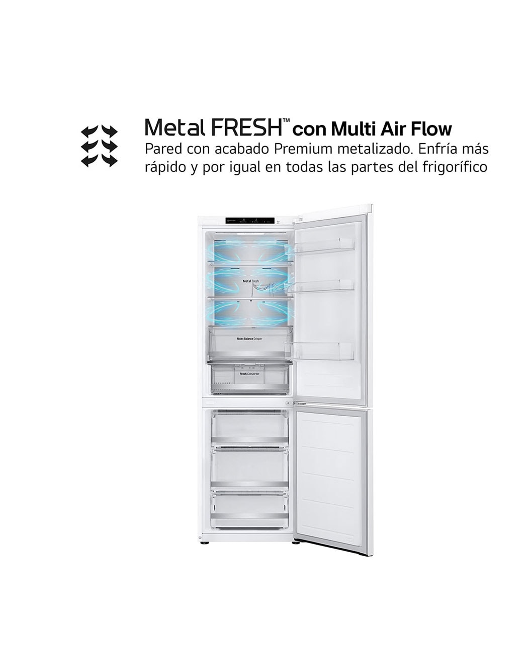 LG Outlet Frigorífico Combi Door Cooling+, 1,86m, Clasificación C, capacidad de 374l, blanco. Serie 500", GBV5140CSW.OUTLET