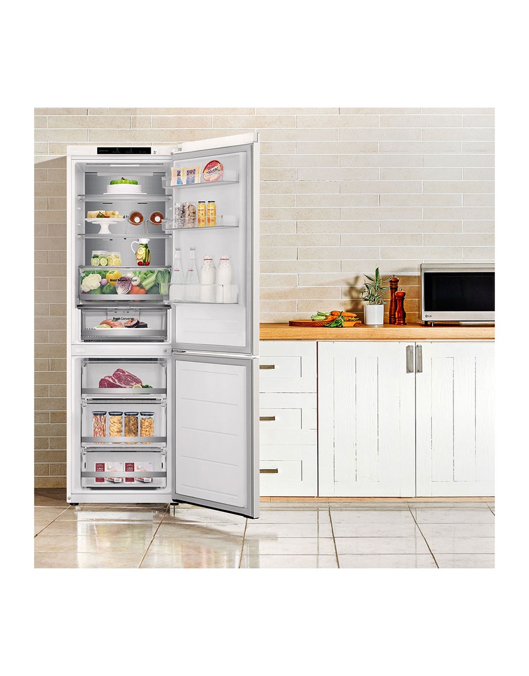 LG Outlet Frigorífico Combi Door Cooling+, 1,86m, Clasificación C, capacidad de 374l, blanco. Serie 500", GBV5140CSW.OUTLET