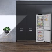 LG SERIE 500  Door Cooling+, 1,86  m, Clasificación D, capacidad de 374 l,  Inox antihuellas, GBV5140DPY vista frontal ladeada, GBV5140DPY