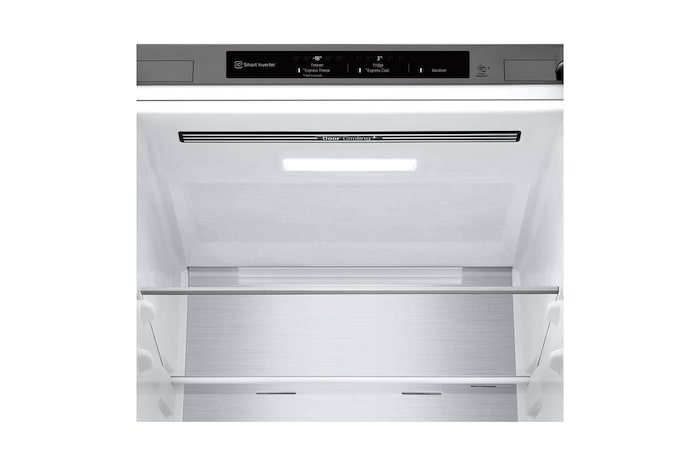 LG SERIE 500  Door Cooling+, 1,86  m, Clasificación D, capacidad de 374 l,  Inox antihuellas, GBV5140DPY vista frontal ladeada, GBV5140DPY
