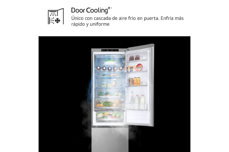 LG Frigorífico Combi Door Cooling+,  2,03m, Clasificación C, capacidad de 419l, inox antihuellas. Serie 500, GBV5240CPY