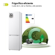 LG Outlet Frigorífico Combi Door Cooling+, 2,03m, Clasificación C, capacidad de 419l, blanco. Serie 500, GBV5240CSW.OUTLET