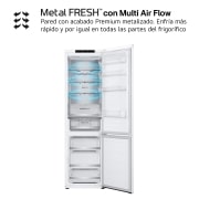 LG Outlet Frigorífico Combi Door Cooling+, 2,03m, Clasificación C, capacidad de 419l, blanco. Serie 500, GBV5240CSW.OUTLET