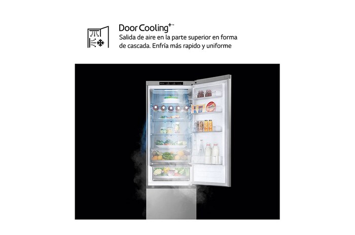 LG Outlet Frigorífico Combi Door Cooling+, 2m, Clasificación D, capacidad de 419l, Inox Antihuellas, Serie 500, GBV5240DPY.OUTLET