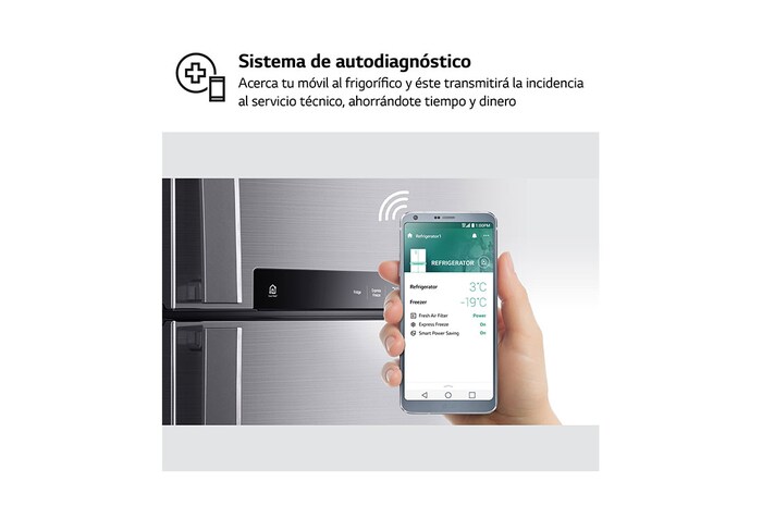 LG Outlet Frigorífico Combi Door Cooling+, 2m, Clasificación D, capacidad de 419l, Inox Antihuellas, Serie 500, GBV5240DPY.OUTLET