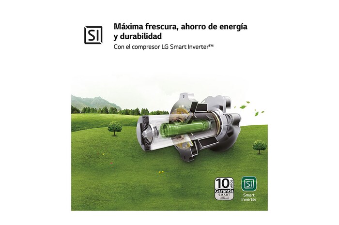 LG Outlet Frigorífico Combi Door Cooling+, 2m, Clasificación D, capacidad de 419l, Inox Antihuellas, Serie 500, GBV5240DPY.OUTLET