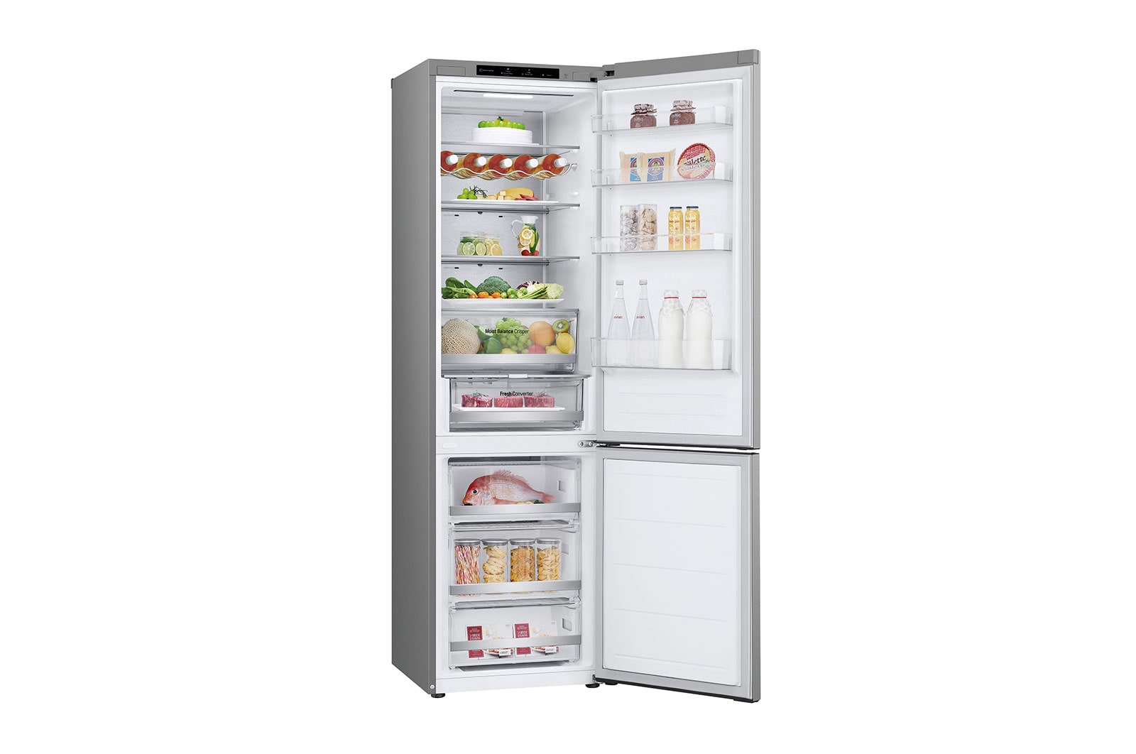 LG Outlet Frigorífico Combi Door Cooling+, 2m, Clasificación D, capacidad de 419l, Inox Antihuellas, Serie 500, GBV5240DPY.OUTLET