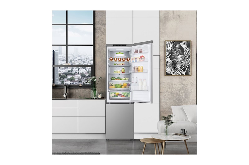 LG Outlet Frigorífico Combi Door Cooling+, 2m, Clasificación D, capacidad de 419l, Inox Antihuellas, Serie 500, GBV5240DPY.OUTLET
