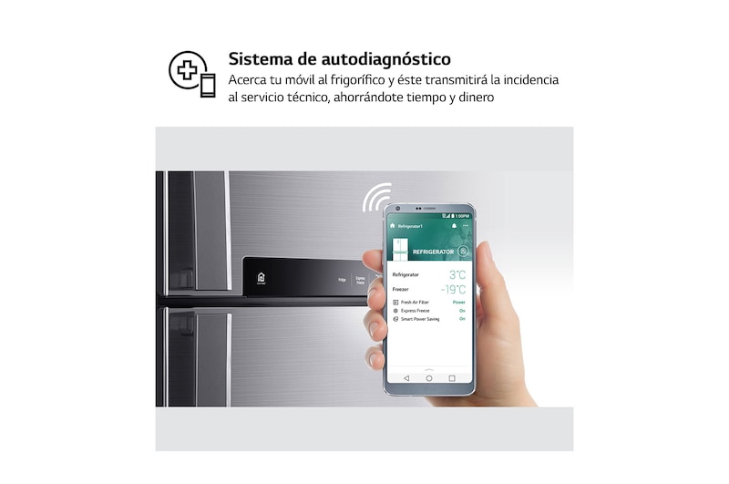 LG Outlet Frigorífico Combi Door Cooling+, 2m, Clasificación D, capacidad de 419l, Inox Antihuellas, Serie 500, GBV5240DPY.OUTLET