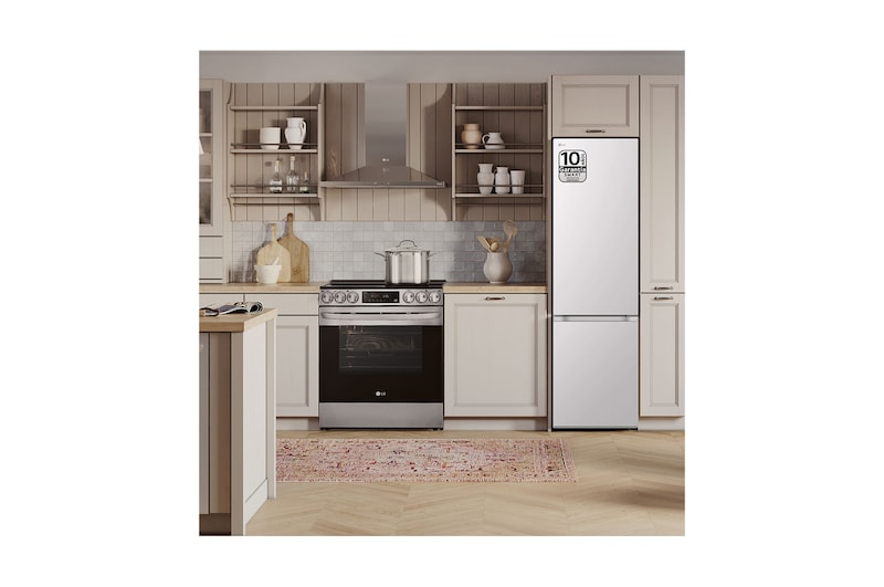 LG Outlet Frigorífico Combi Door Cooling+, 2,03m, Clasificación D, capacidad de 419l, blanco. Serie 500, GBV5240DSW.OUTLET