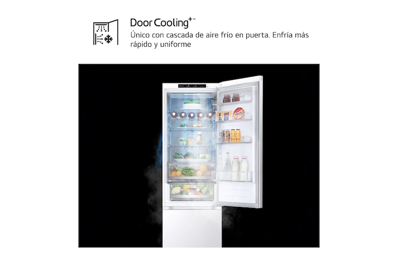LG Outlet Frigorífico Combi Door Cooling+, 2,03m, Clasificación D, capacidad de 419l, blanco. Serie 500, GBV5240DSW.OUTLET