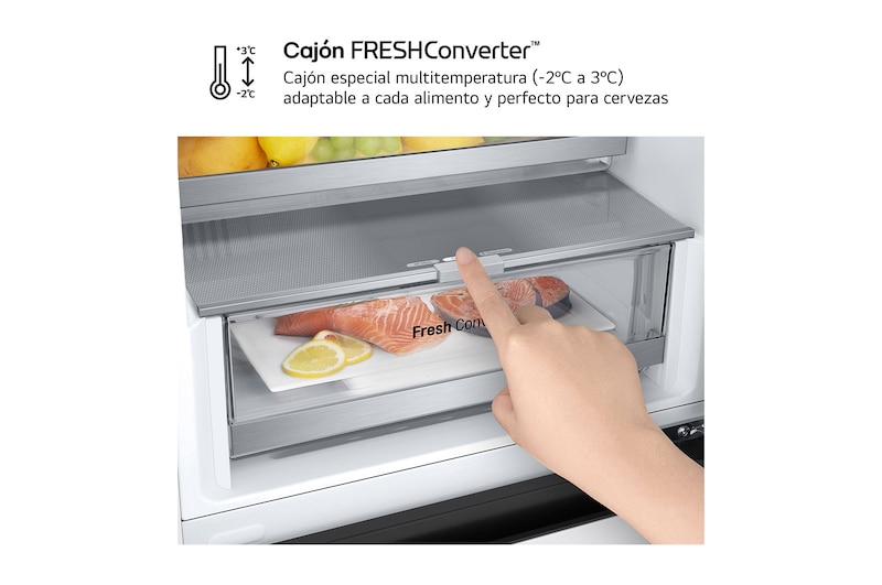 LG Outlet Frigorífico Combi Door Cooling+, 2,03m, Clasificación D, capacidad de 419l, blanco. Serie 500, GBV5240DSW.OUTLET