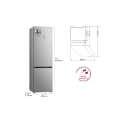 LG Outlet Frigorífico Combi Door Cooling+, 2,03m, Clasificación C, capacidad de 419l, inox antihuellas. Serie 500, GBV5250CPY.OUTLET