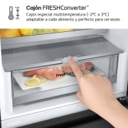 LG Door Cooling+, 2 m, Clasificación D, capacidad de 419 l, Acero negro-grisáceo mate antihuellas, GBV5250DEP, GBV5250DEP