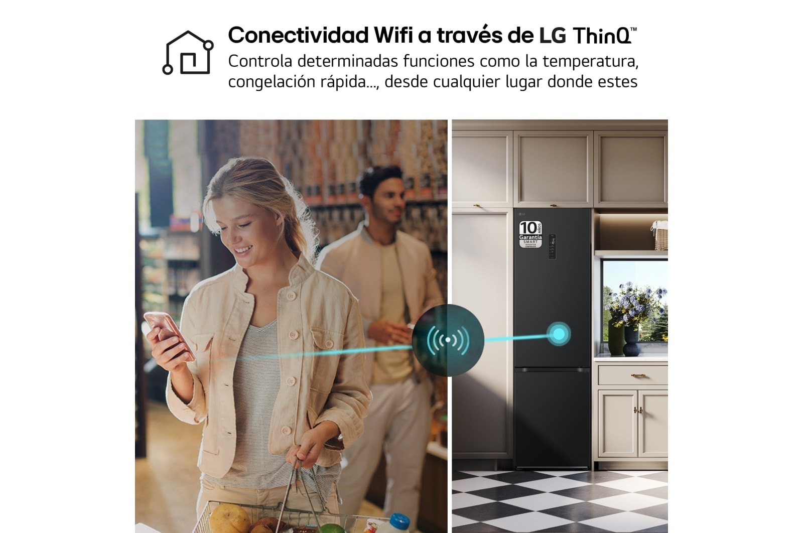 LG Door Cooling+, 2 m, Clasificación D, capacidad de 419 l, Acero negro-grisáceo mate antihuellas, GBV5250DEP, GBV5250DEP