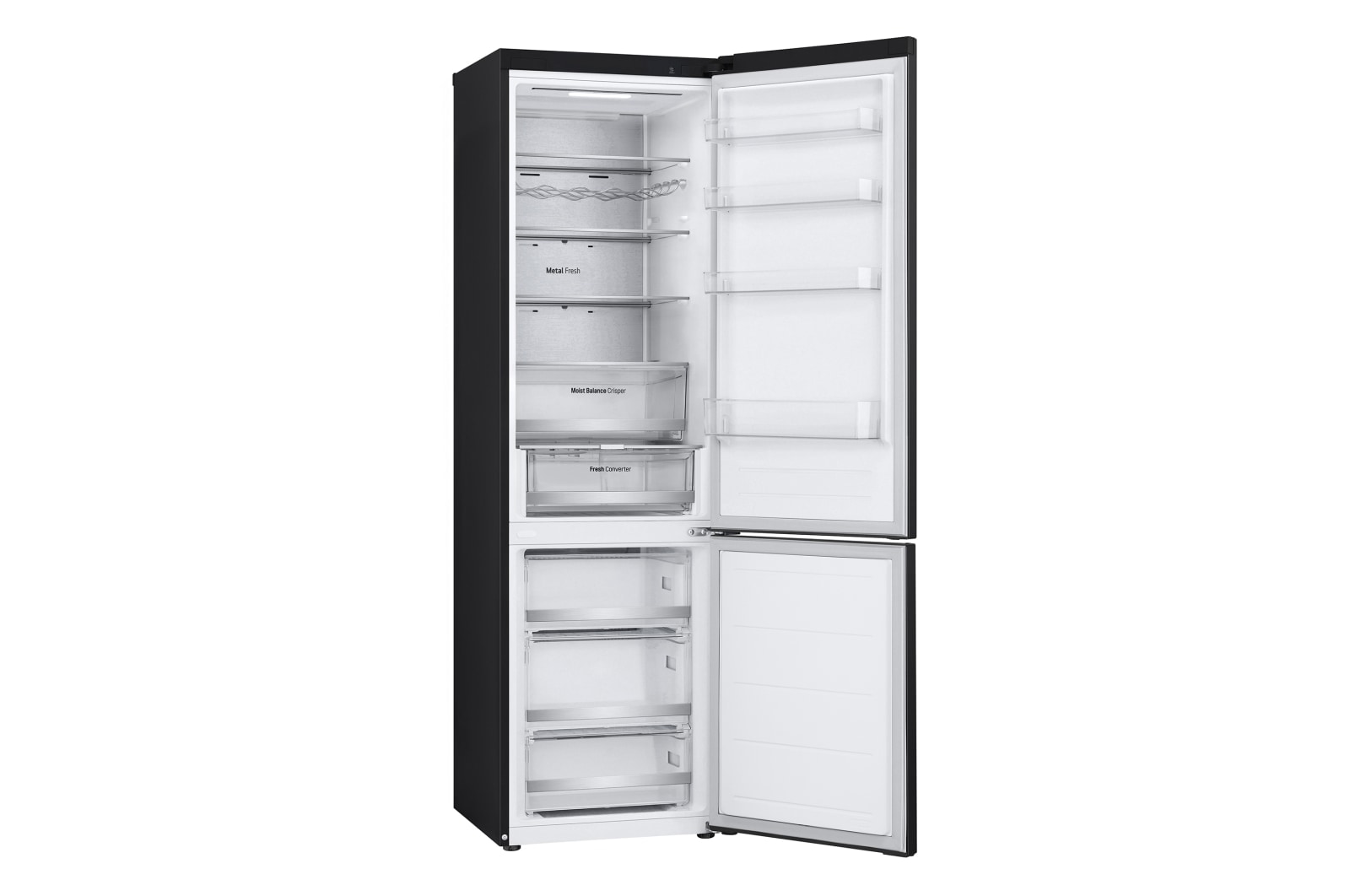 LG Door Cooling+, 2 m, Clasificación D, capacidad de 419 l, Acero negro-grisáceo mate antihuellas, GBV5250DEP, GBV5250DEP