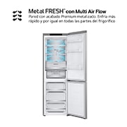 LG Outlet Frigorífico Combi Door Cooling+, 1,86m, Clasificación C, capacidad de 374l, inox antihuellas. Serie 700, GBV7180CPY.OUTLET