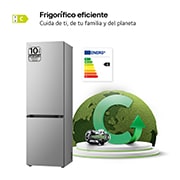 LG Outlet Frigorífico Combi Door Cooling+, 1,86m, Clasificación C, capacidad de 374l, inox antihuellas. Serie 700, GBV7180CPY.OUTLET