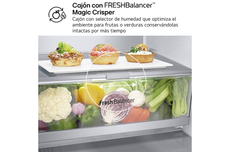 LG Outlet Frigorífico Combi Door Cooling+, 1,86m, Clasificación C, capacidad de 374l, blanco. Serie 700, GBV7180CSW.OUTLET