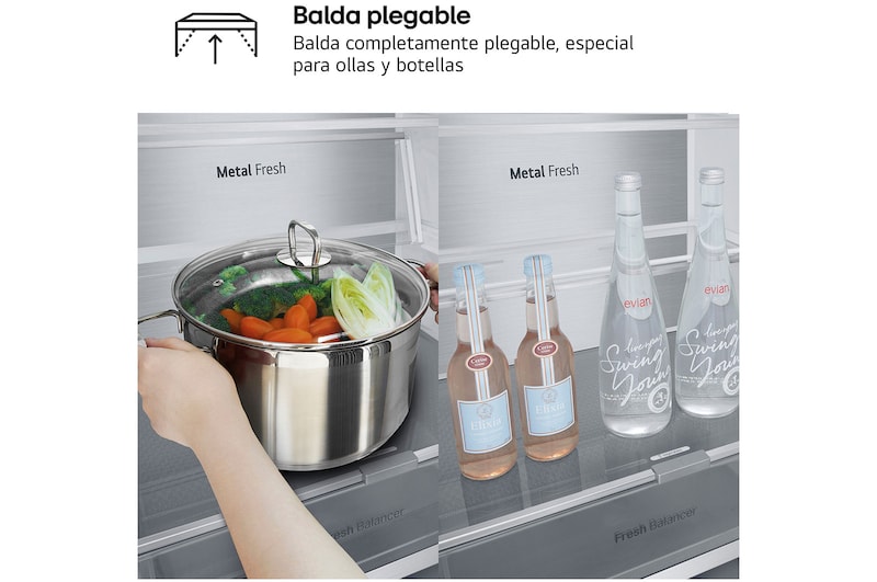 LG Outlet Frigorífico Combi Door Cooling+, 1,86m, Clasificación C, capacidad de 374l, blanco. Serie 700, GBV7180CSW.OUTLET