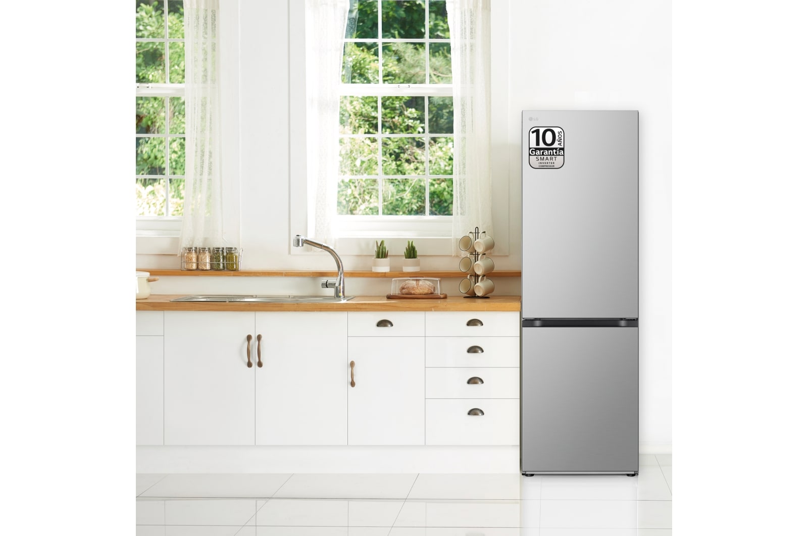 LG Outlet Frigorífico Combi Door Cooling+, 1,86m, Clasificación D, capacidad de 374l, inox antihuellas. Serie 700, GBV7180DPY.OUTLET