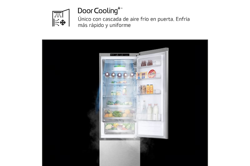 LG Outlet Frigorífico Combi Door Cooling+, 2,03m, Clasificación A, capacidad de 419l, acero texturizado antihuellas. Serie 700, GBV7280AMB.OUTLET