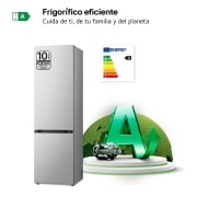 LG Outlet Frigorífico Combi Door Cooling+, 2,03m, Clasificación A, capacidad de 419l, acero texturizado antihuellas. Serie 700, GBV7280AMB.OUTLET