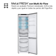 LG Outlet Frigorífico Combi Door Cooling+, 2,03m, Clasificación A, capacidad de 419l, acero texturizado antihuellas. Serie 700, GBV7280AMB.OUTLET