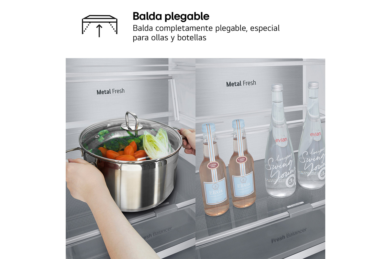 LG Frigorífico Combi Door Cooling+, 2,03m, Clasificación B, capacidad de 419l, Inox antihuellas. Serie 700 , GBV7280BPY
