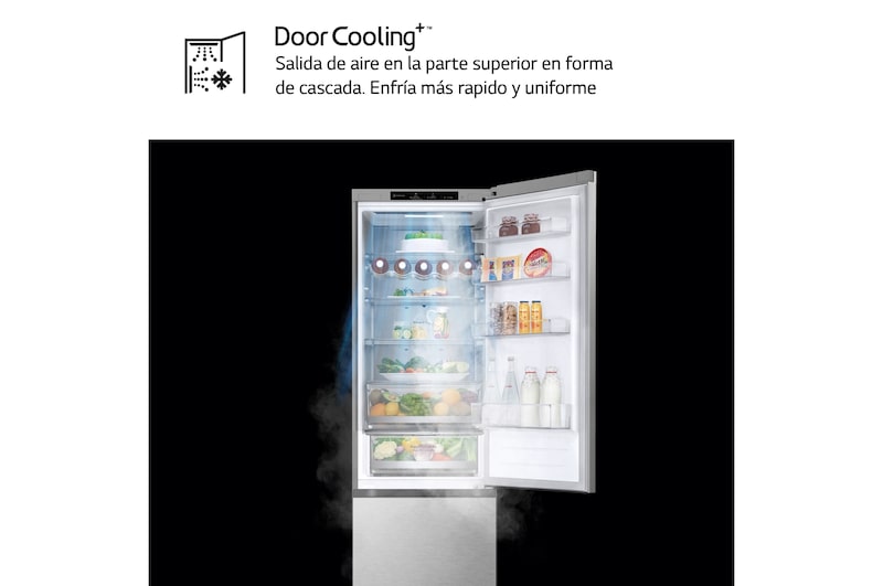 LG Frigorífico Combi  Door Cooling+,  2m, Clasificación C, capacidad de 419l, acero texturizado   antihuellas, serie 700, GBV7280CMB