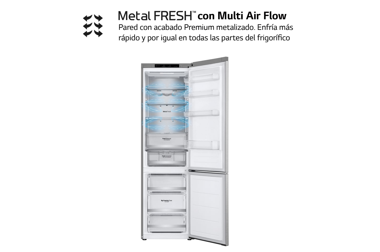 LG Frigorífico Combi  Door Cooling+,  2m, Clasificación C, capacidad de 419l, acero texturizado   antihuellas, serie 700, GBV7280CMB