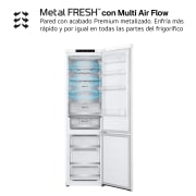 LG Outlet Frigorífico Combi Door Cooling+, 2,03m, Clasificación C, capacidad de 419l, blanco. Serie 700, GBV7280CSW.OUTLET