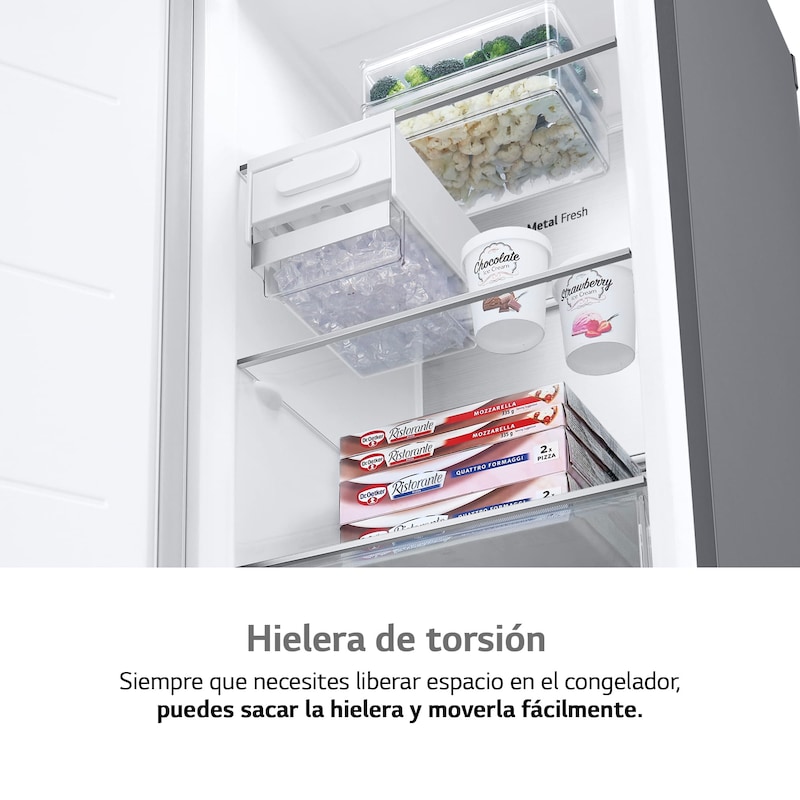 LG Congelador 1 puerta Total No Frost, Clasificación D, 355 L, Acero inoxidable texturizado , GFM61MBCSF