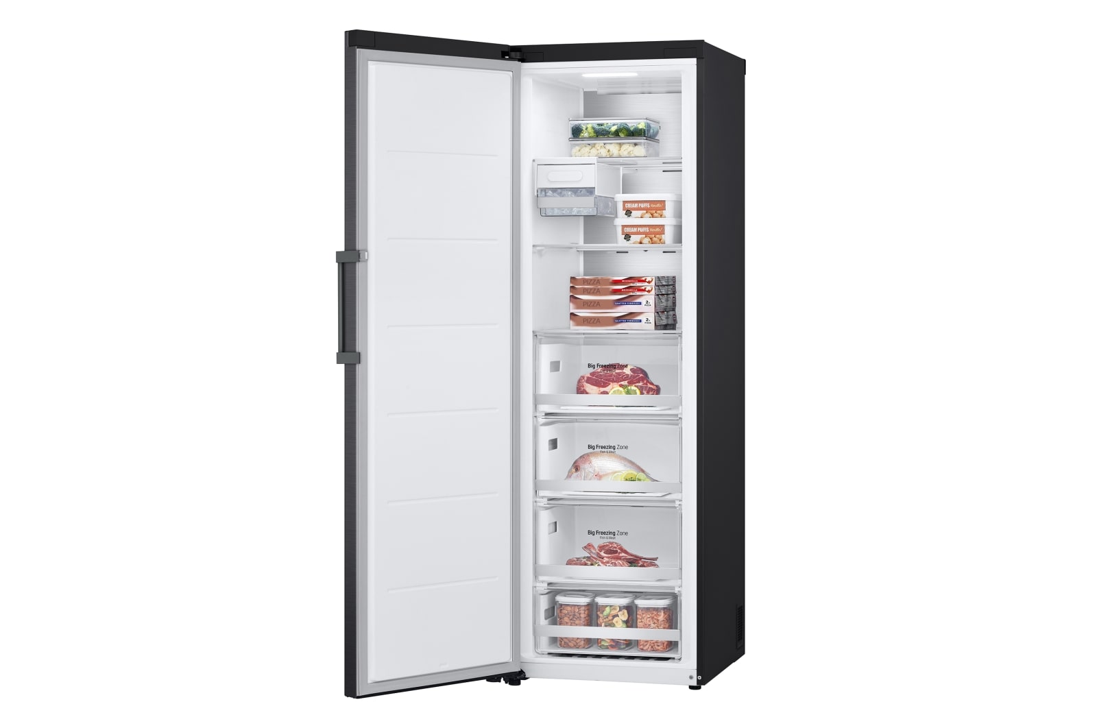 LG Outlet Congelador Total No Frost, Clasificación D, 355 L, Acero Negro-grisáceo mate, GFM61MCCSF.OUTLET