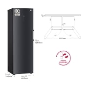LG Outlet Congelador Total No Frost, Clasificación D, 355 L, Acero Negro-grisáceo mate, GFM61MCCSF.OUTLET