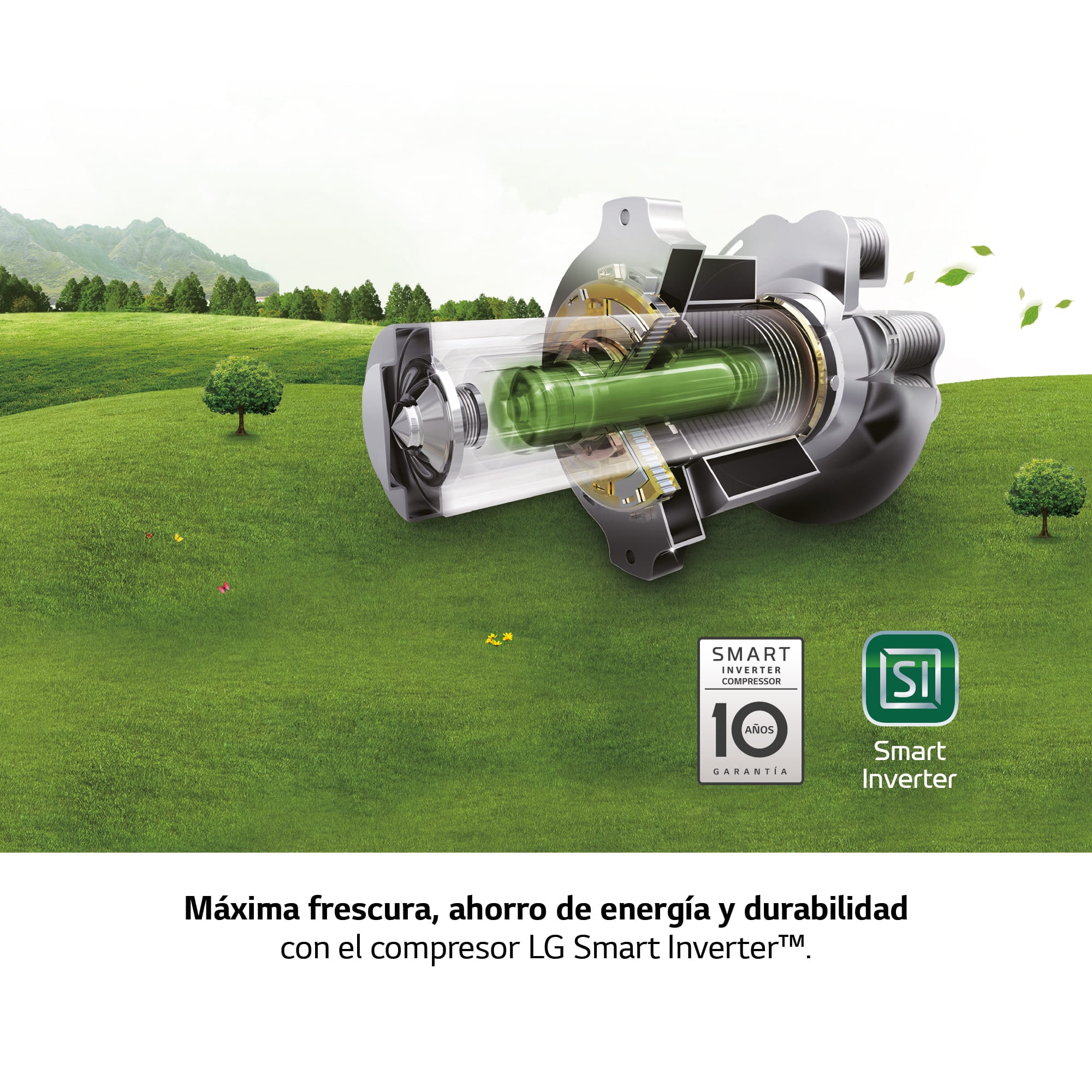 LG Congelador 1 Puerta Total No Frost Smart Inverter, Clasificación E, 324 L, <br> Blanco, GFT41SWGSZ