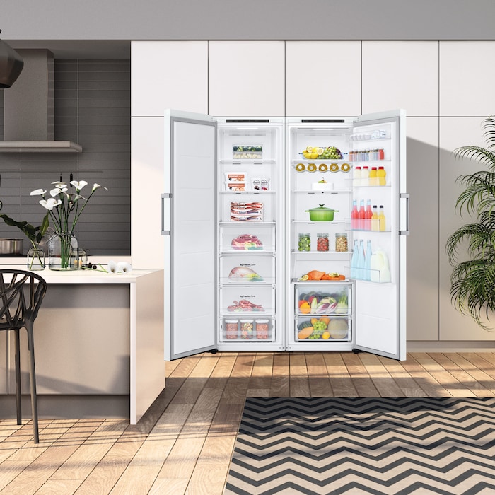 LG Outlet Congelador 1 Puerta Total No Frost Smart Inverter, Clasificación E, 324 L, Blanco, GFT41SWGSZ.OUTLET