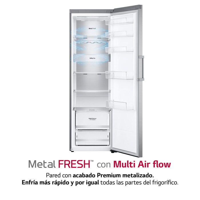 LG Frigorífico 1 puerta Door Cooling, Total No frost, Clasificación D, 413L, Acero inoxidable texturizado, GLM71MBCSF