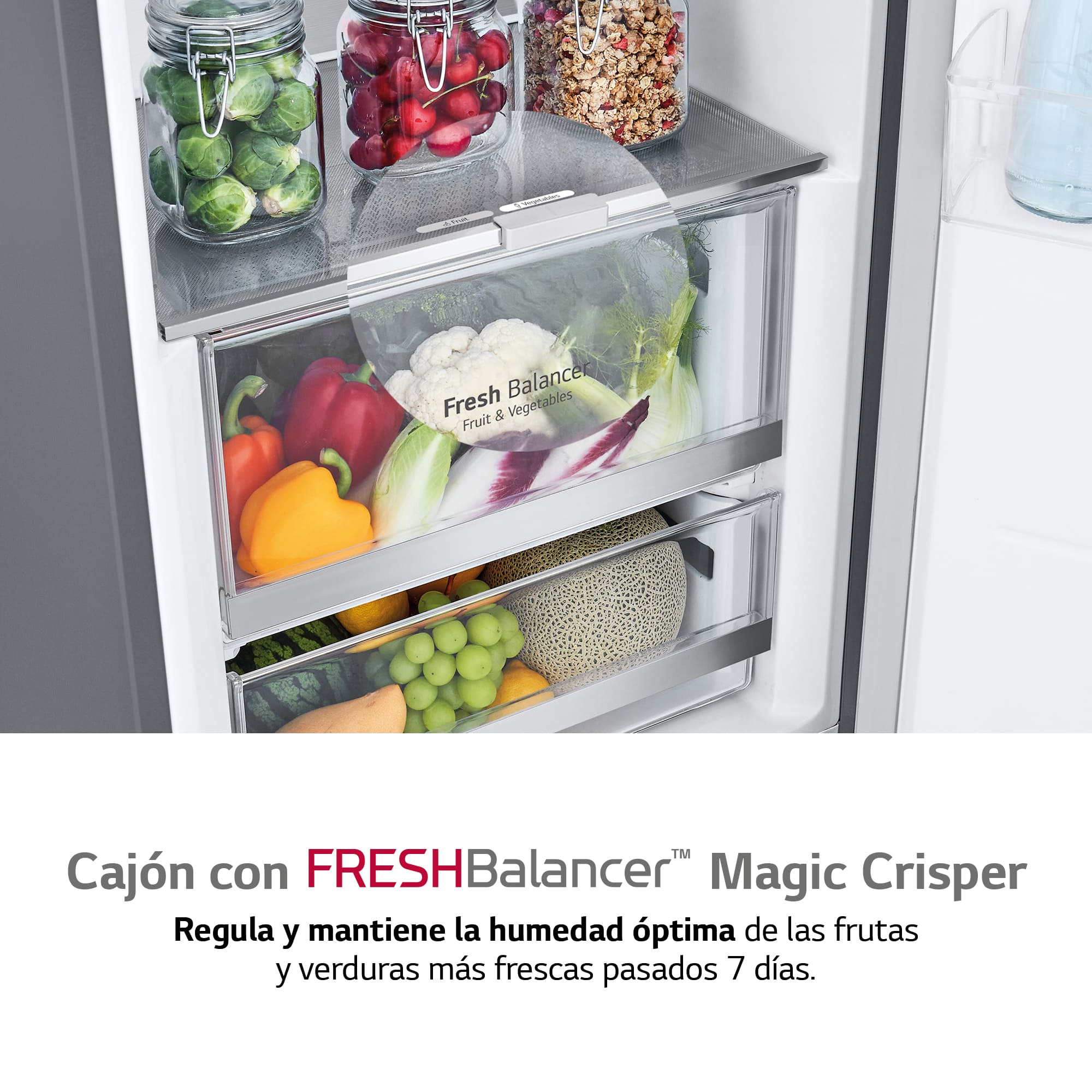 LG Frigorífico 1 puerta Door Cooling, Total No frost, Clasificación D, 413L, Acero inoxidable texturizado, GLM71MBCSF