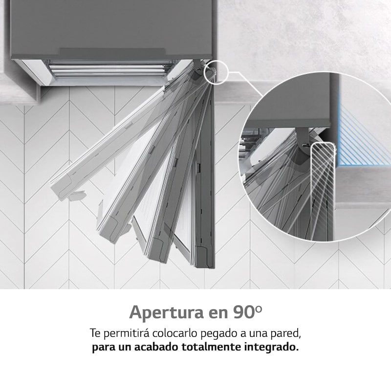 LG Frigorífico 1 puerta Door Cooling, Total No frost, Clasificación D, 413L, Acero inoxidable texturizado, GLM71MBCSF