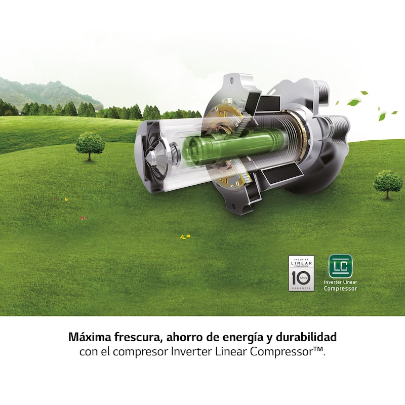 LG Frigorífico 1 puerta Door Cooling, Total No frost, Clasificación D, 413L, Acero inoxidable texturizado, GLM71MBCSF