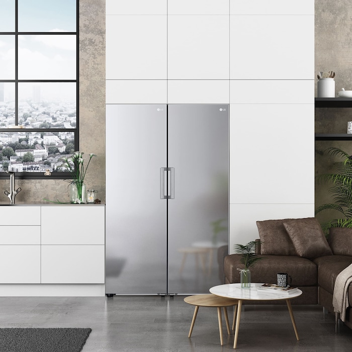 LG Frigorífico 1 puerta Door Cooling, Total No frost, Clasificación D, 413L, Acero inoxidable texturizado, GLM71MBCSF