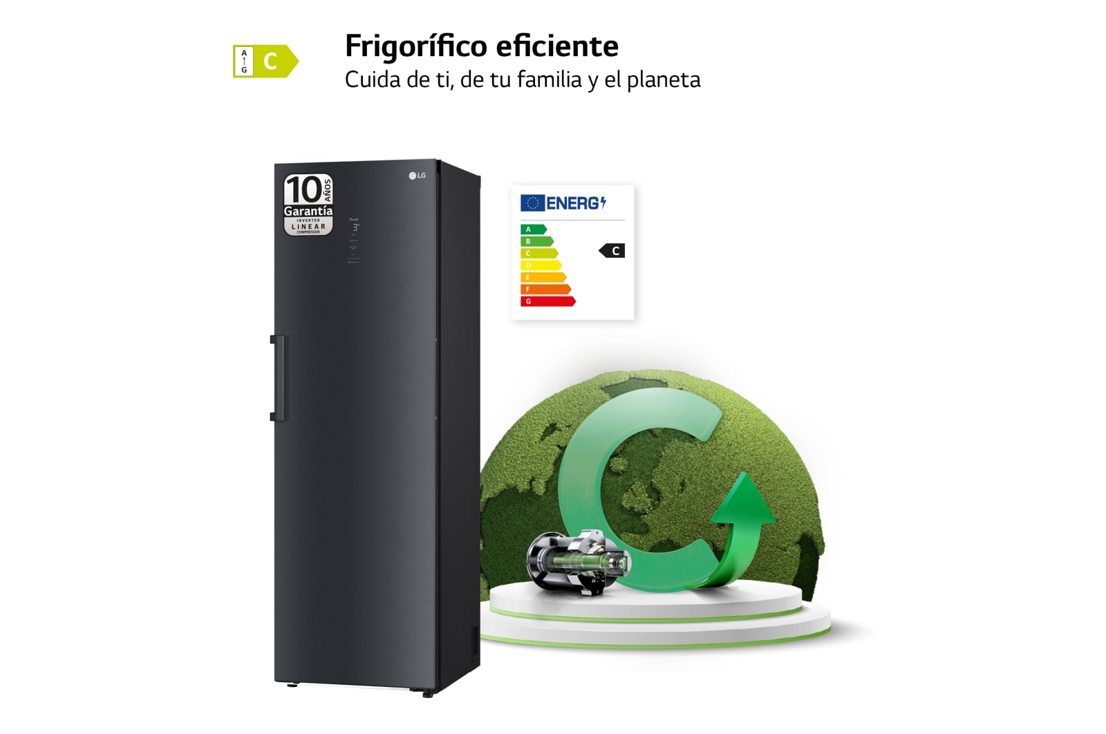 LG Outlet Frigorífico Clasificación C, 413L, Acero Negro-grisáceo mate antihuellas, GLM71MCCSX.OUTLET