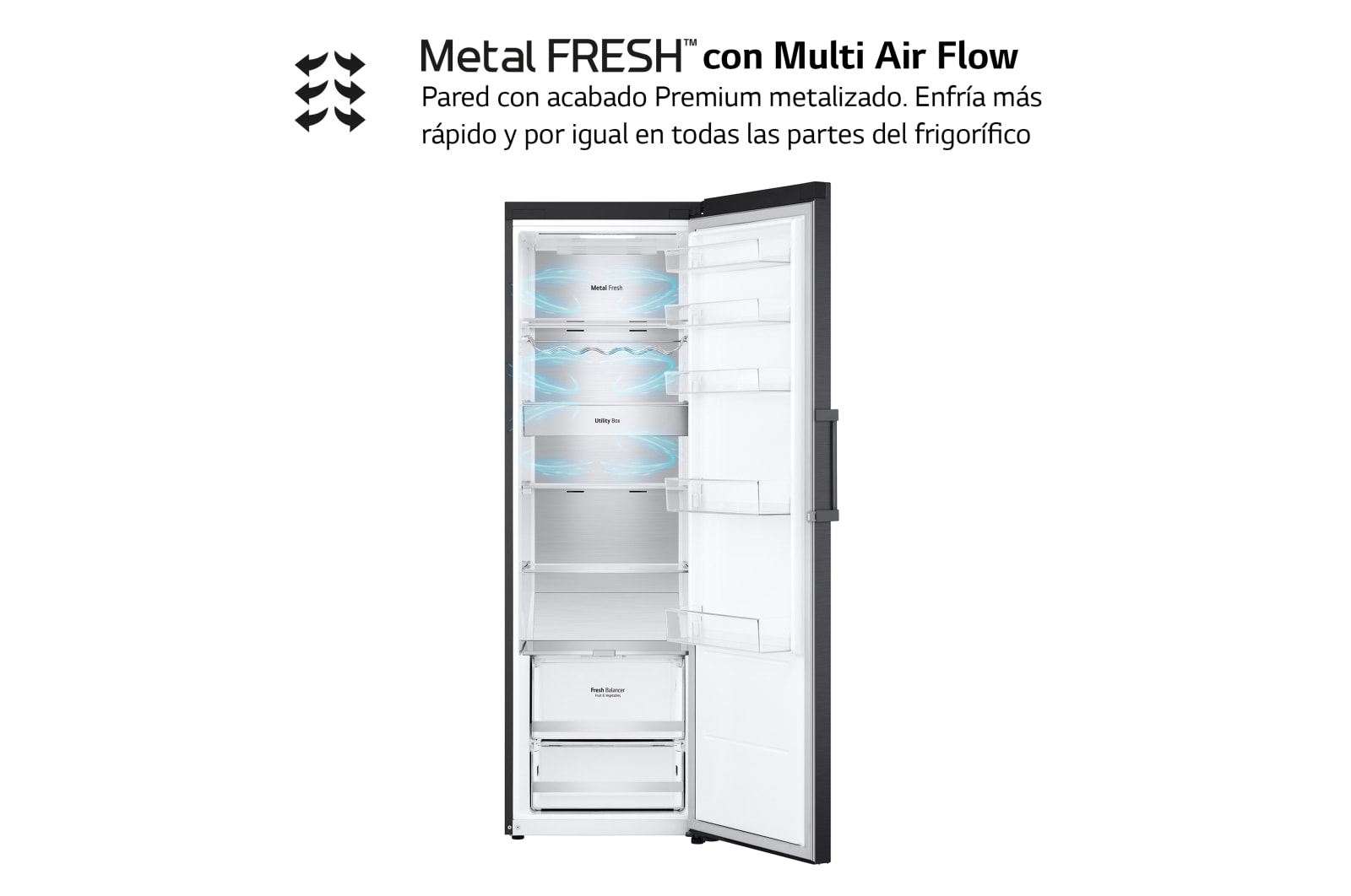 LG Outlet Frigorífico Clasificación C, 413L, Acero Negro-grisáceo mate antihuellas, GLM71MCCSX.OUTLET