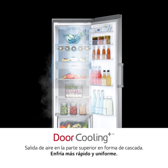 LG Frigorífico 1 puerta Door cooling, Total No Frost, Clasificación E, 413L, Inox antihuellas, GLT51PZGSZ