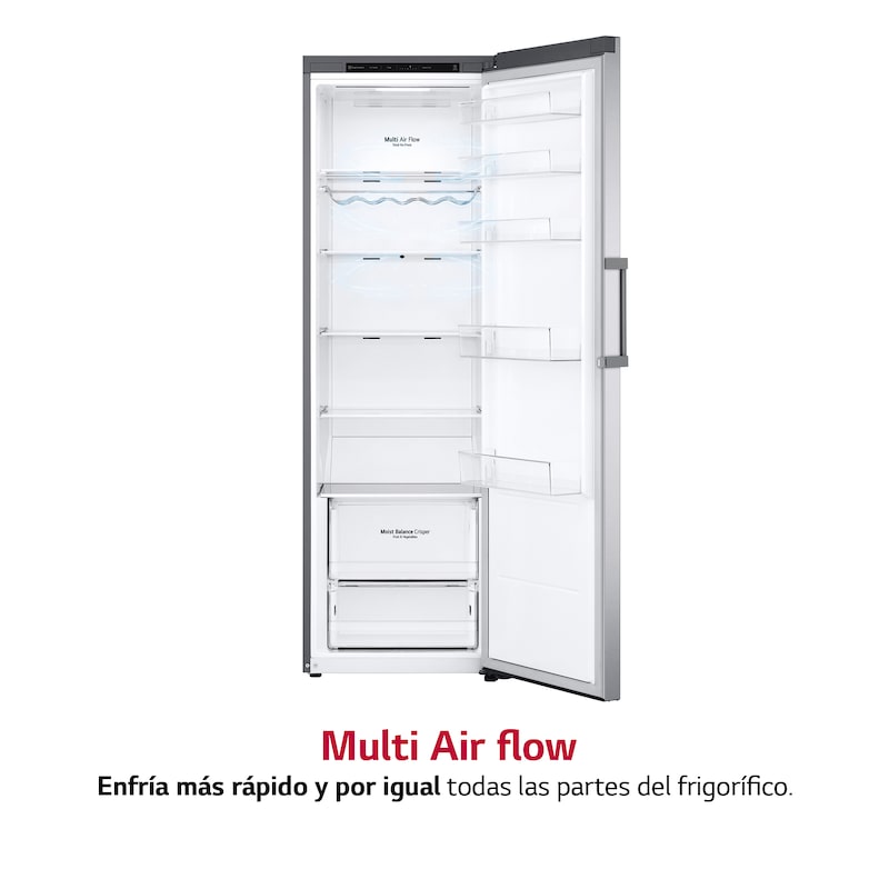 LG Frigorífico 1 puerta Door cooling, Total No Frost, Clasificación E, 413L, Inox antihuellas, GLT51PZGSZ
